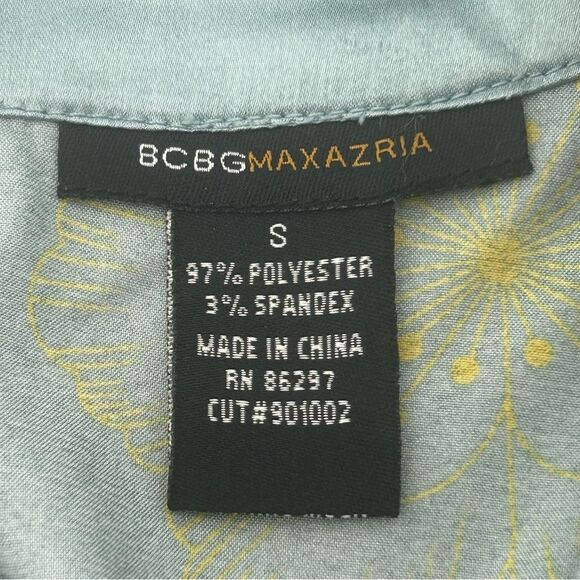 VTG Y2K BCBGMAXAZRIA Satin Floral Keyhole Blouse SIZE S - Picture 7 of 8